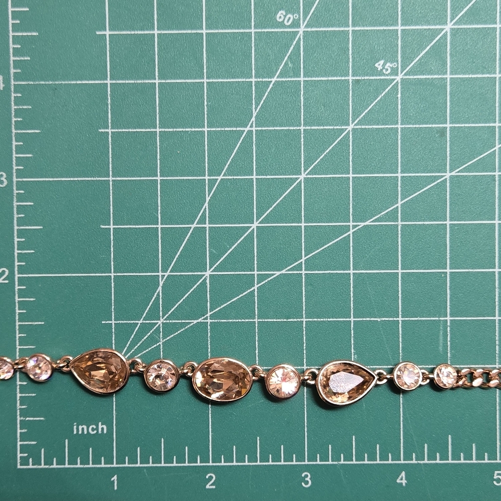 Givenchy Rose Gold Swarovski Crystal Necklace Curb Link Necklace DESIGNER LUXURY - Picture 5 of 5